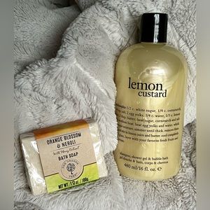 Philosophy Lemon Custard Shower Gel 16oz 🍋🛁+Bonus The Orange Tree Bath Soap